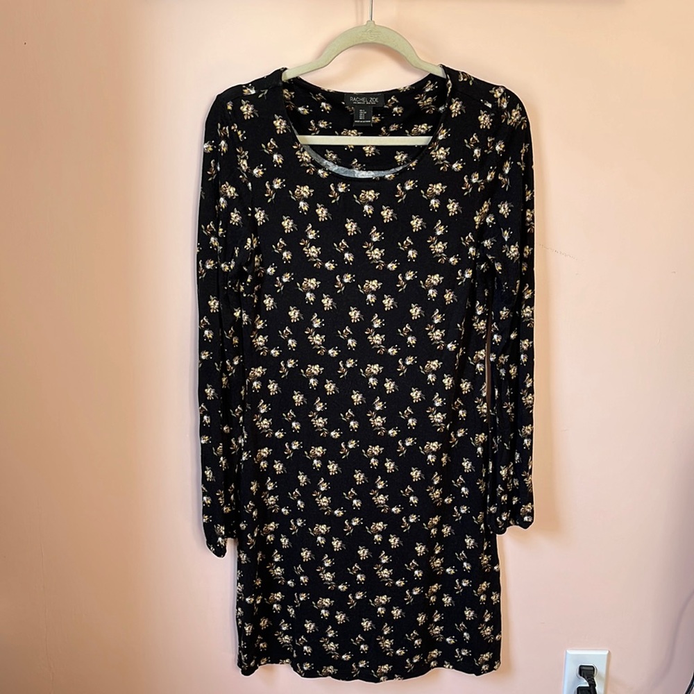 RACHEL ZOE Ditsy Floral Print Long Sleeve Mini Dress Sz S